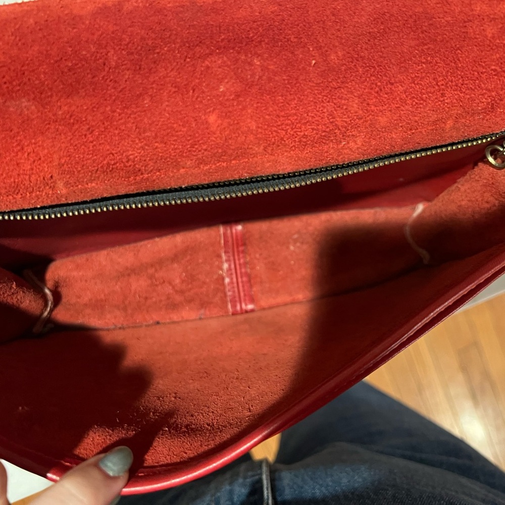 Vintage 1997 Coach Red Leather Convertible Clutch 9635 Bag - Picture 5 of 15